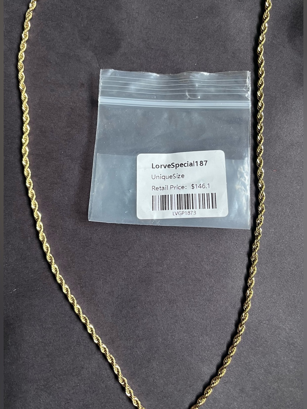 Gold Rope Chain Necklace -